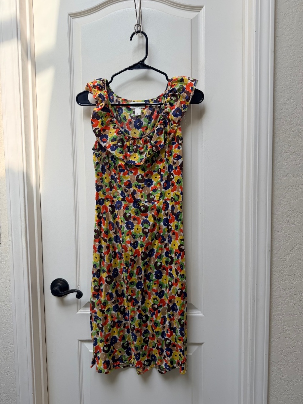 LOFT Floral Ruffle Dress || Colorful Sleeveless Midi | Petite-Friendly